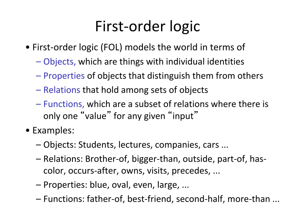 first order logic