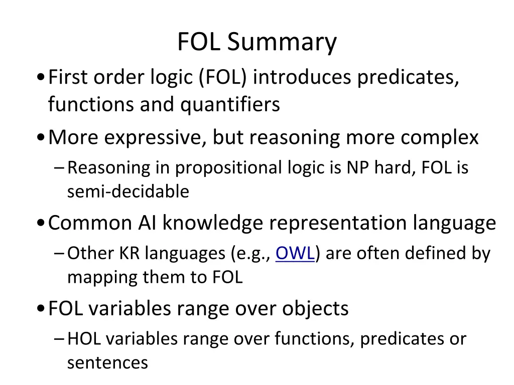 fol summary