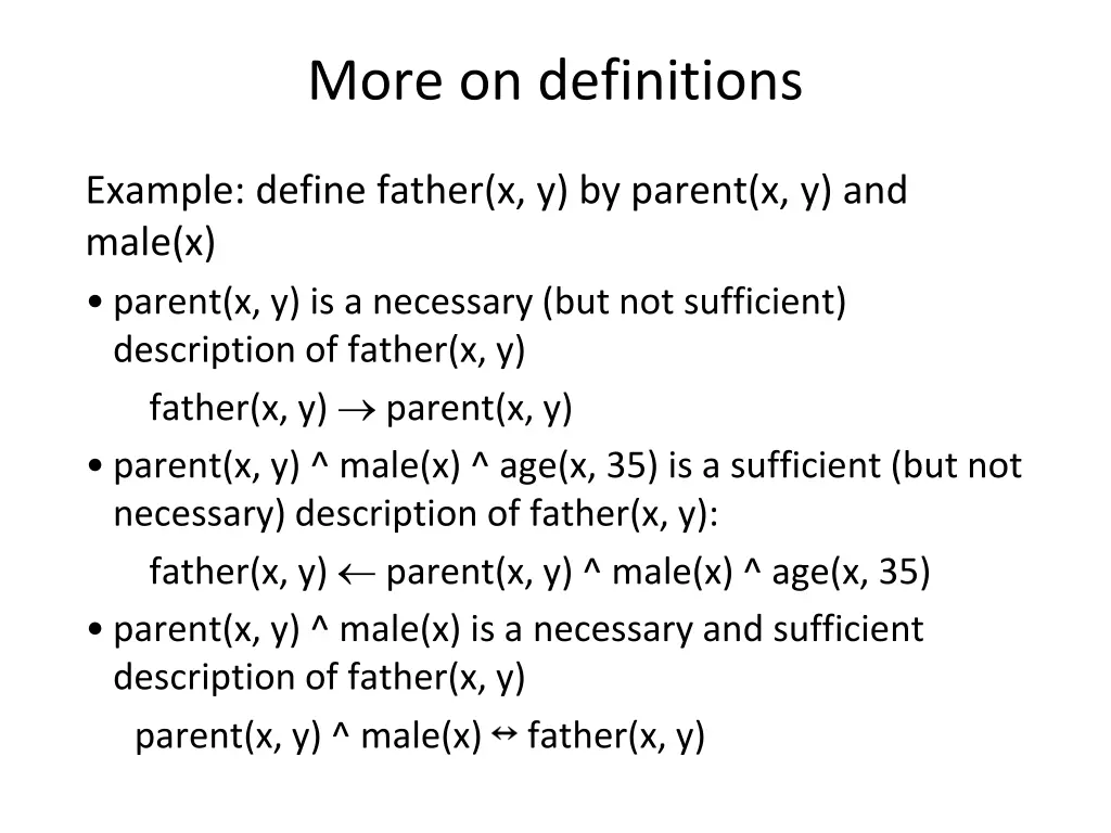 more on definitions