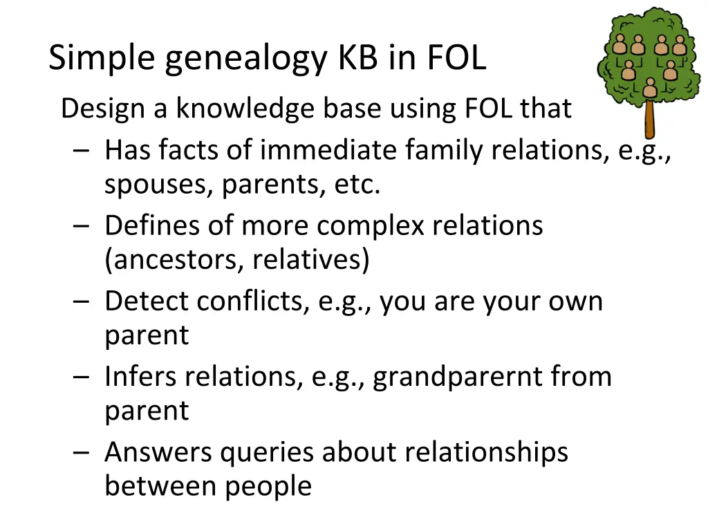 simple genealogy kb in fol design a knowledge