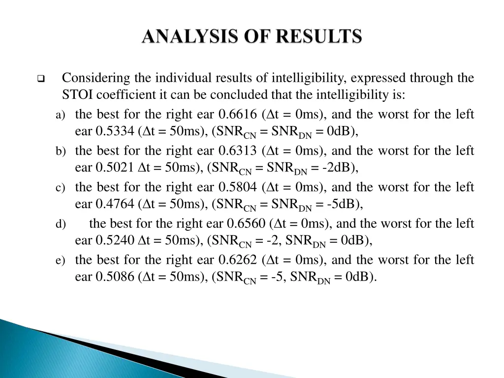 considering the individual results