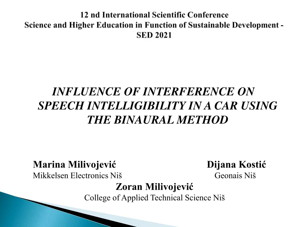 influence of interference on speech