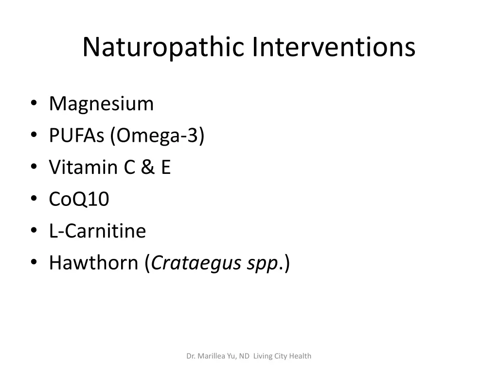 naturopathic interventions