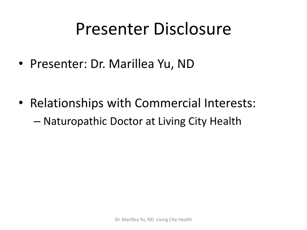 presenter disclosure