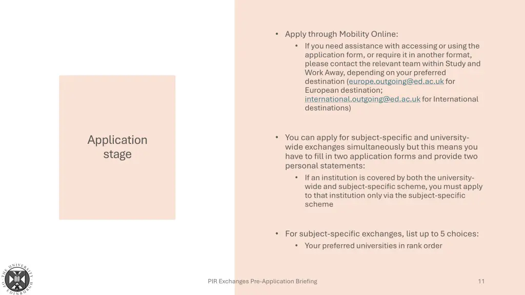 apply through mobility online if you need