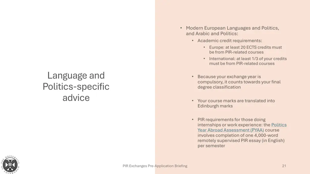modern european languages and politics and arabic