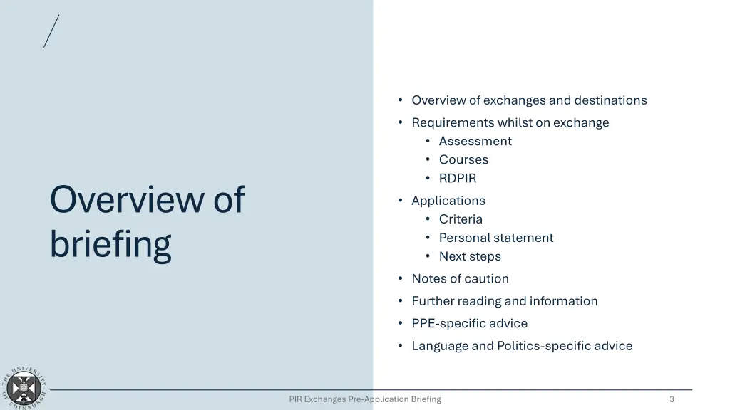 overview of exchanges and destinations