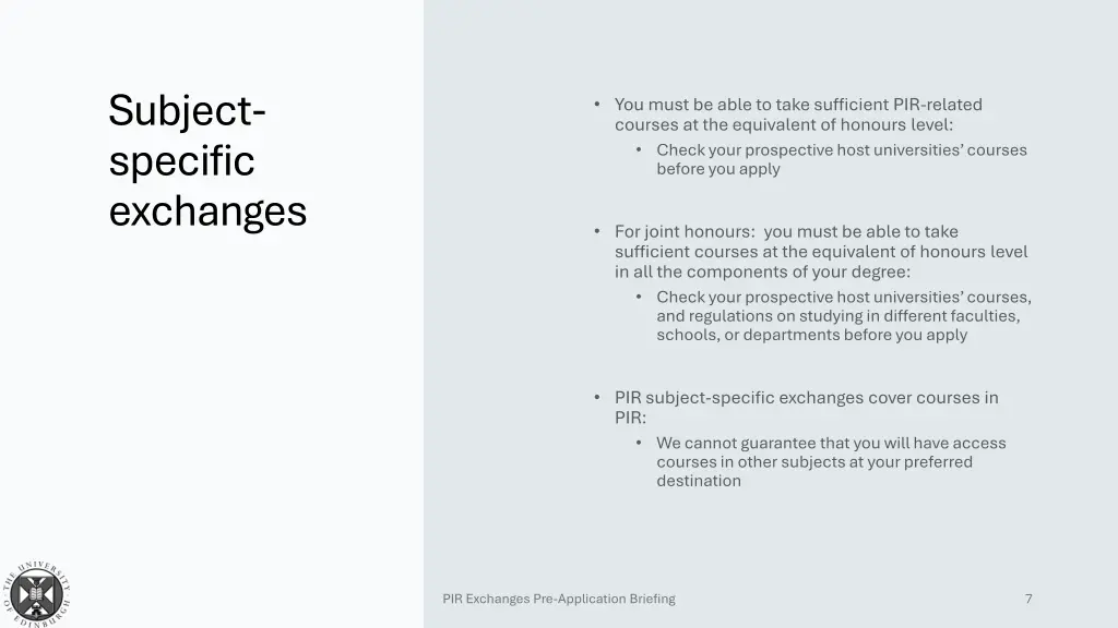 subject specific exchanges