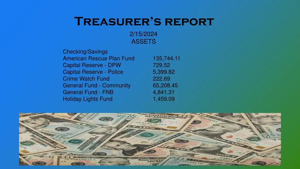 treasurer s report 2 15 2024 assets