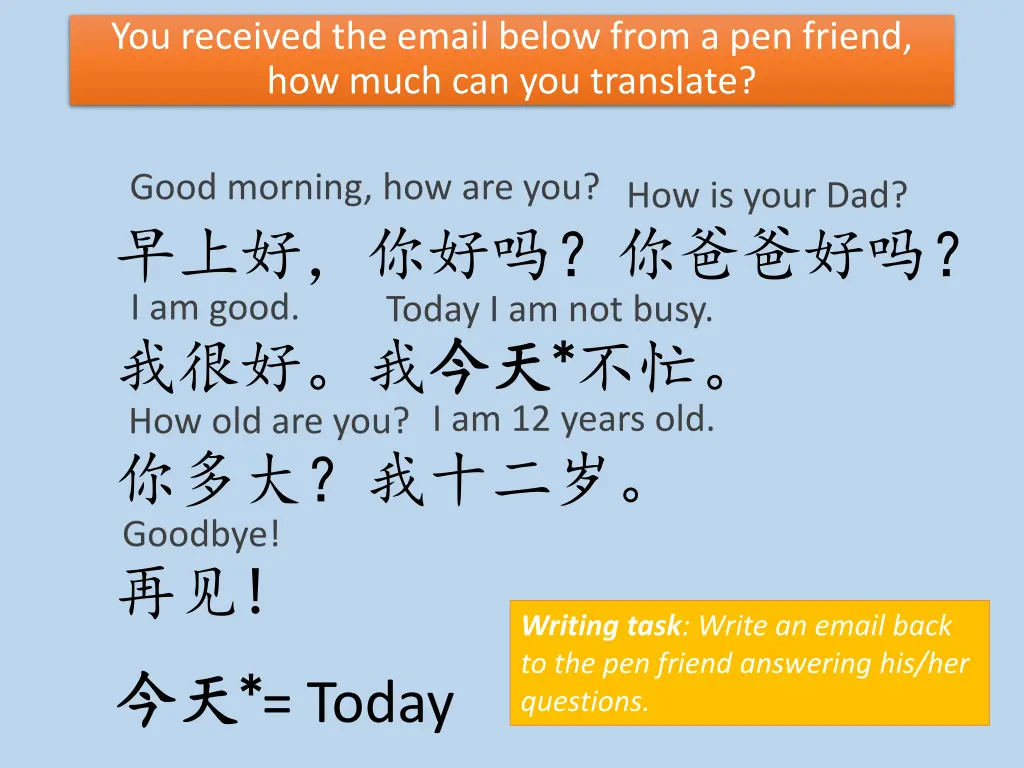 you received the email below from a pen friend