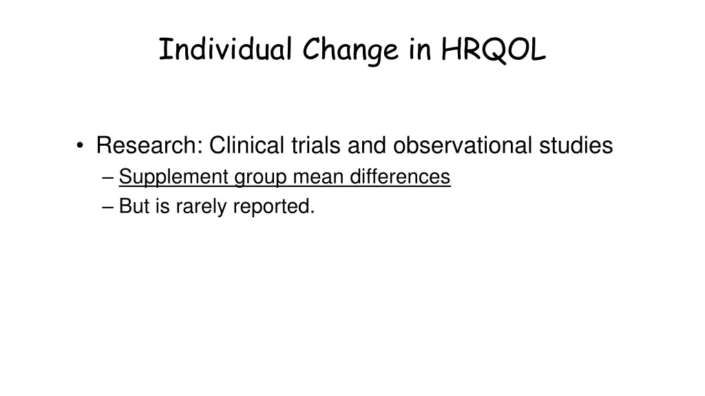 individual change in hrqol