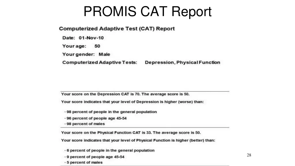 promis cat report