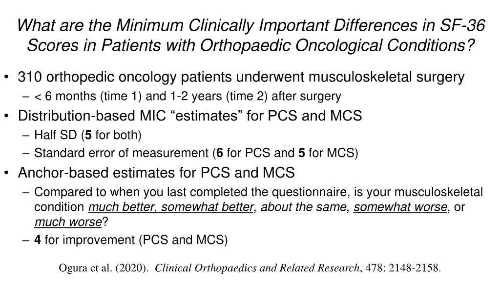 what are the minimum clinically important