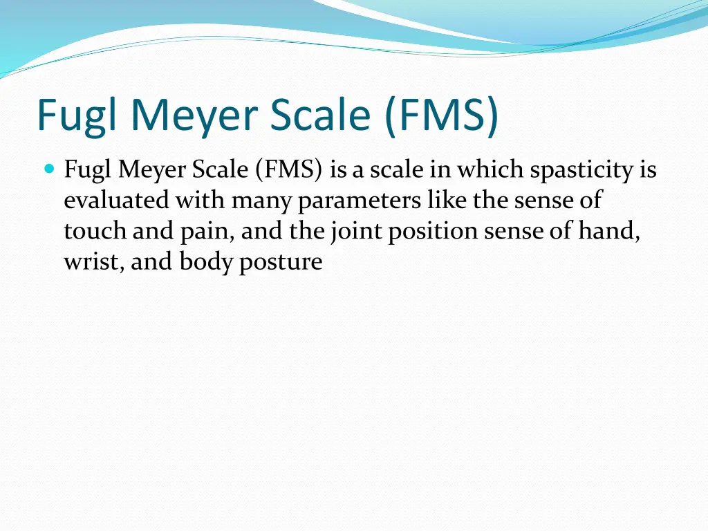fugl meyer scale fms