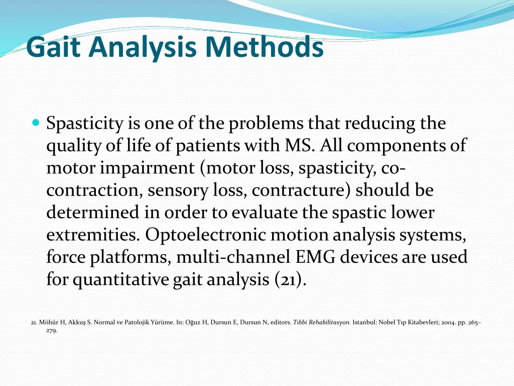 gait analysis methods