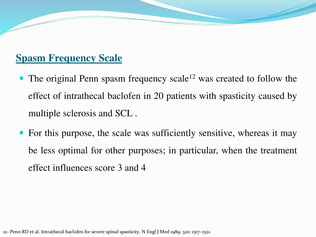spasm frequency scale