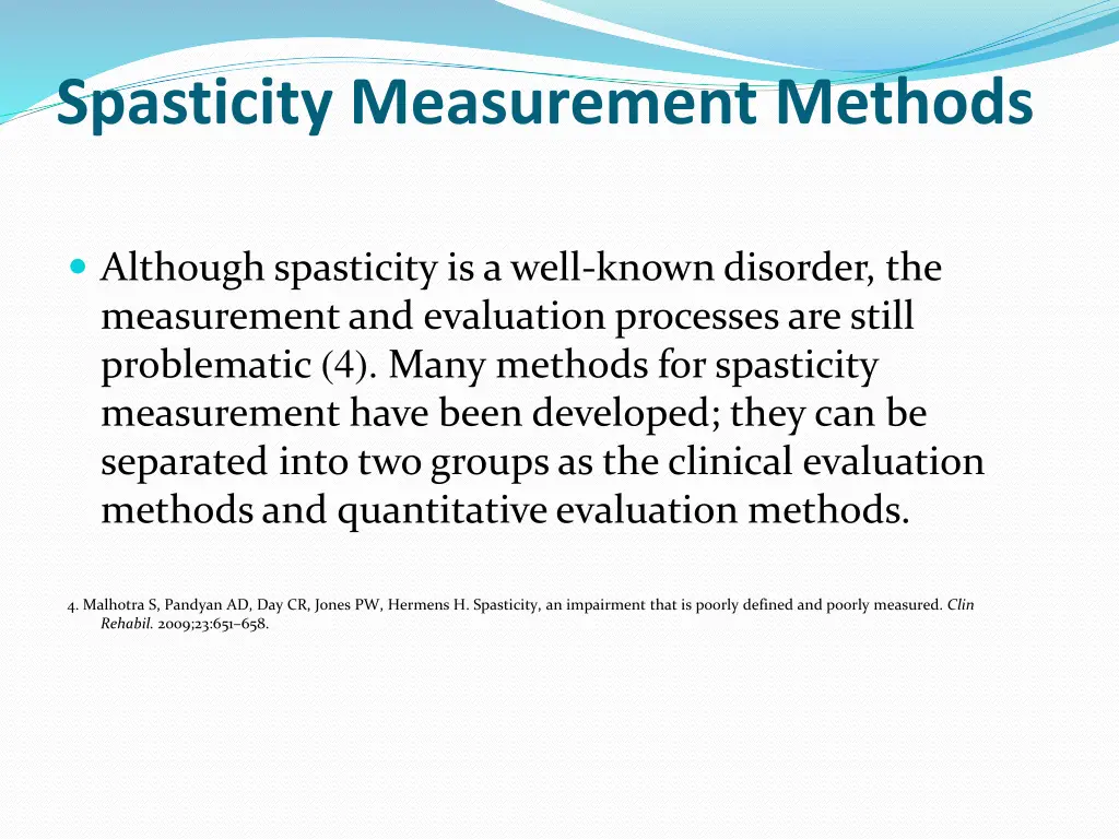 spasticity measurement methods