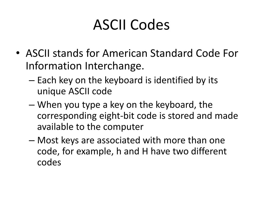 ascii codes