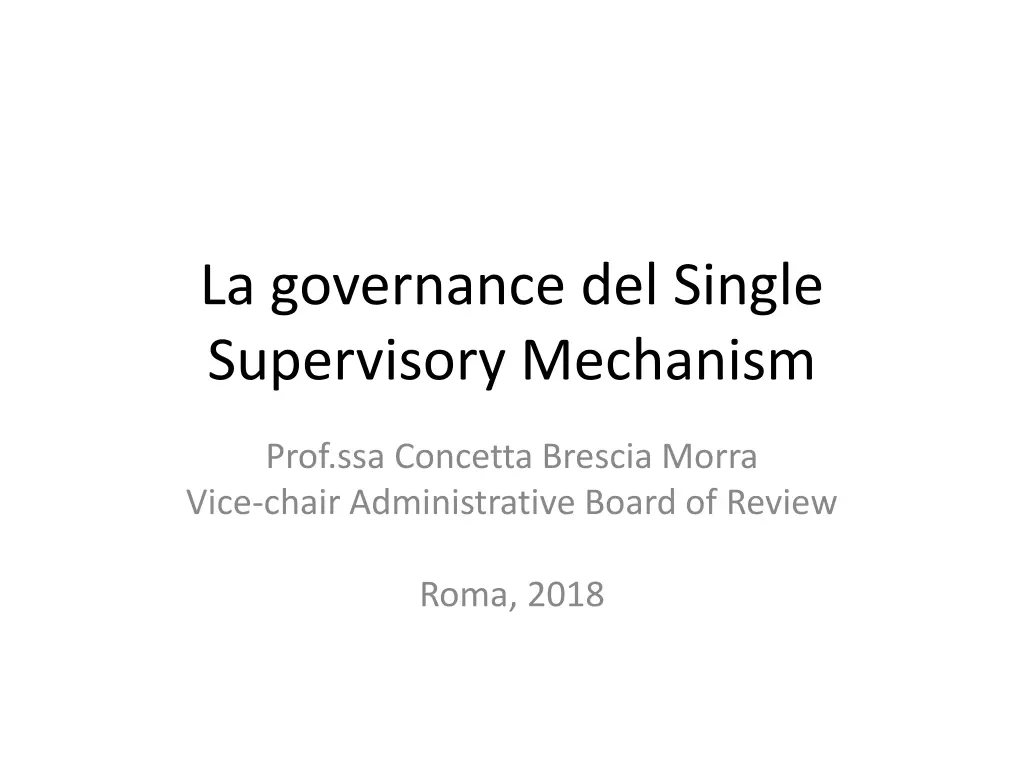 la governance del single supervisory mechanism