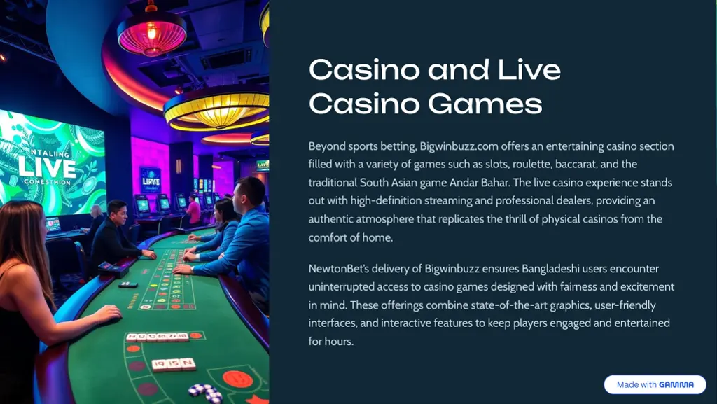 casino and live casino games