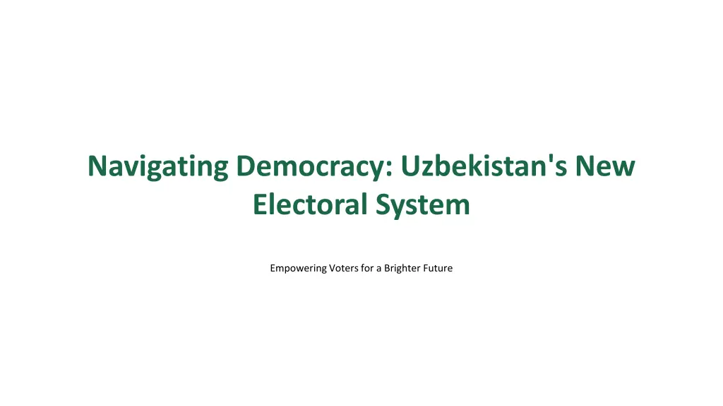 navigating democracy uzbekistan s new electoral