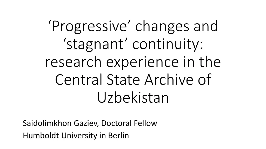progressive changes and stagnant continuity