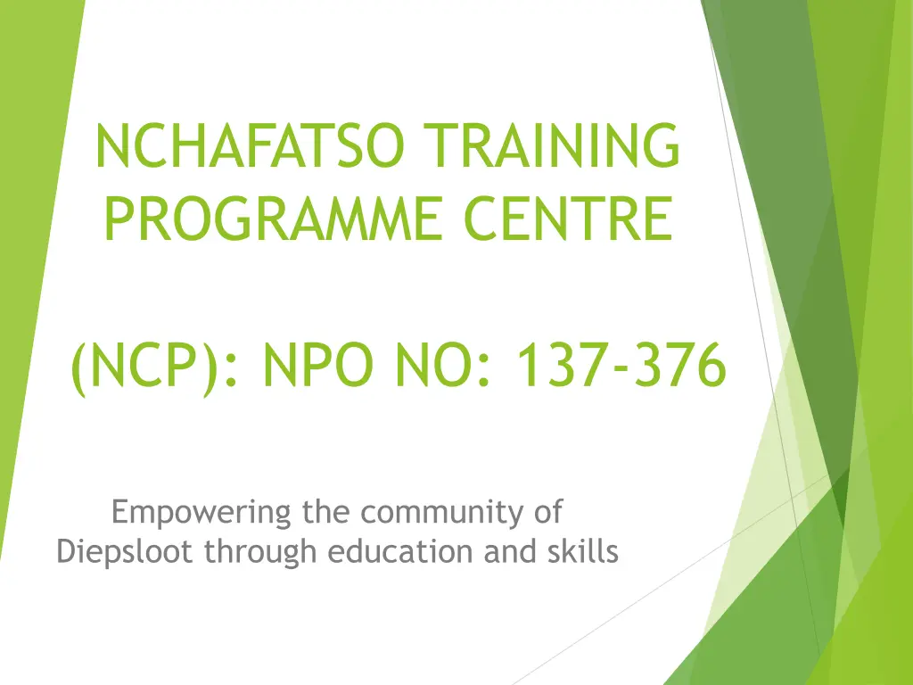 nchafatso training programme centre