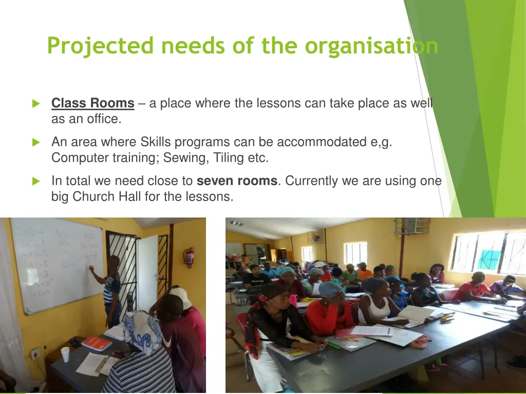 projected needs of the organisation