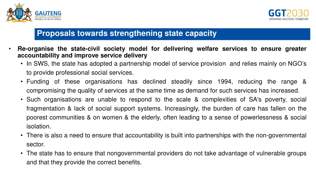proposals towards strengthening state capacity