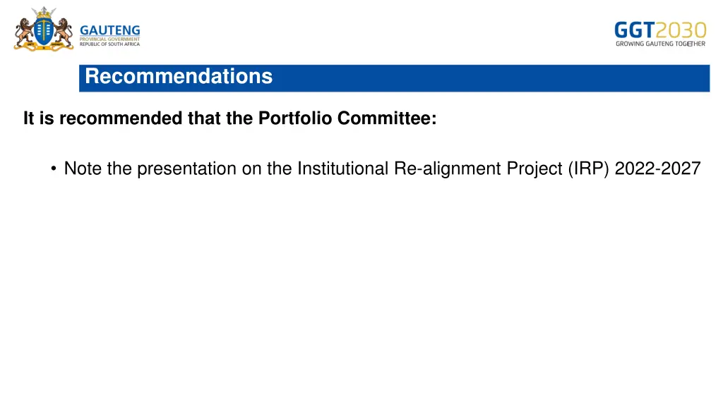 recommendations