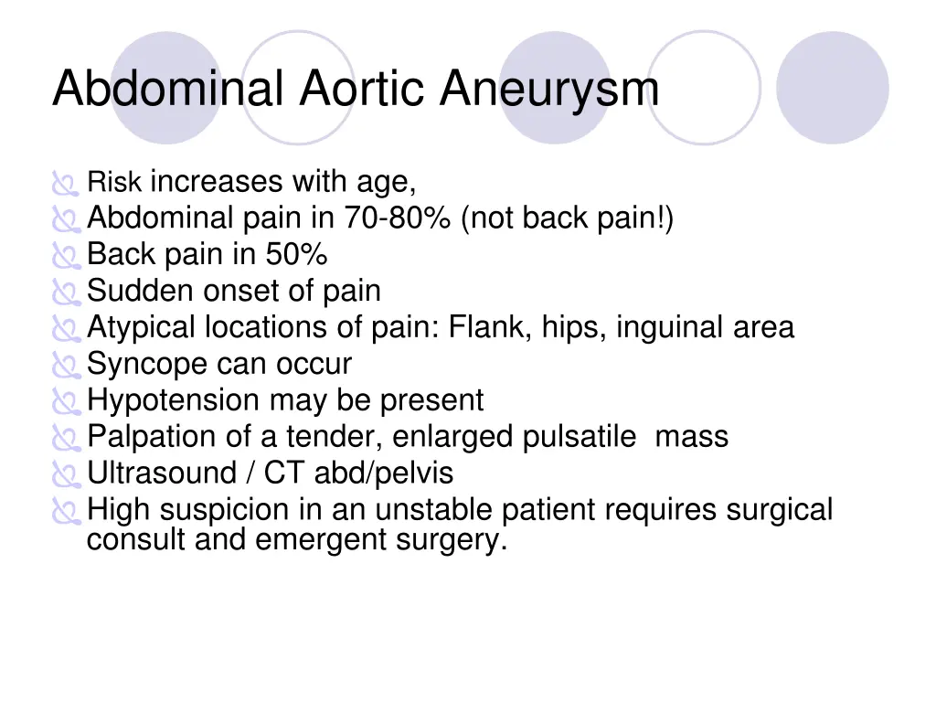 abdominal aortic aneurysm