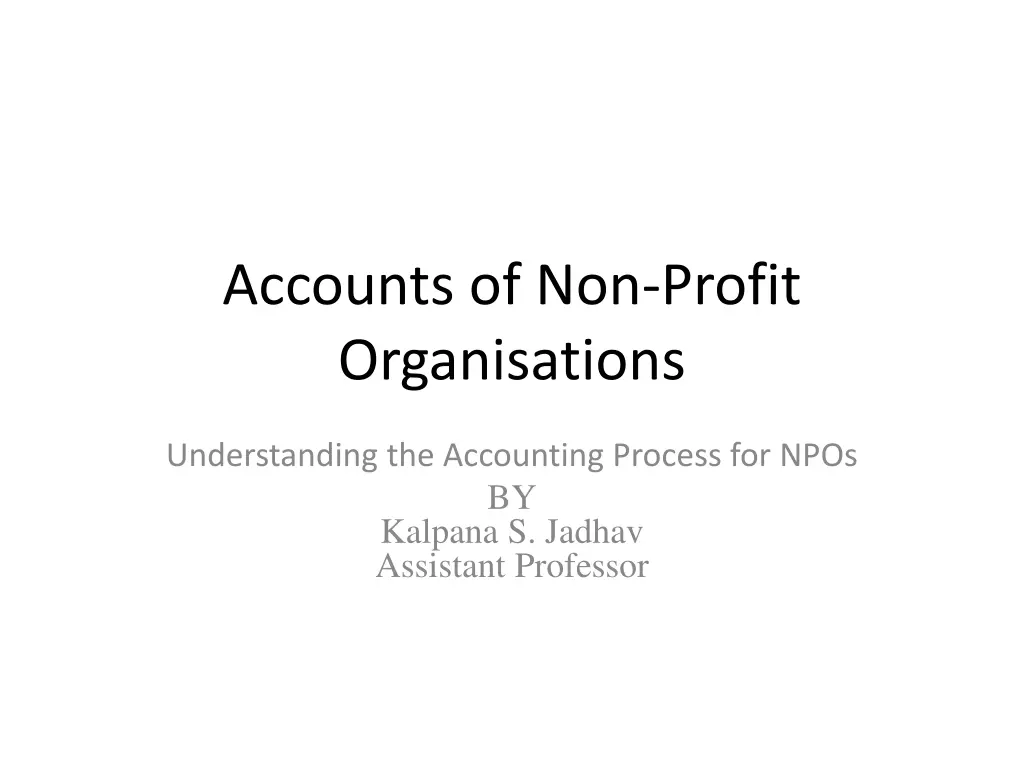 accounts of non profit organisations