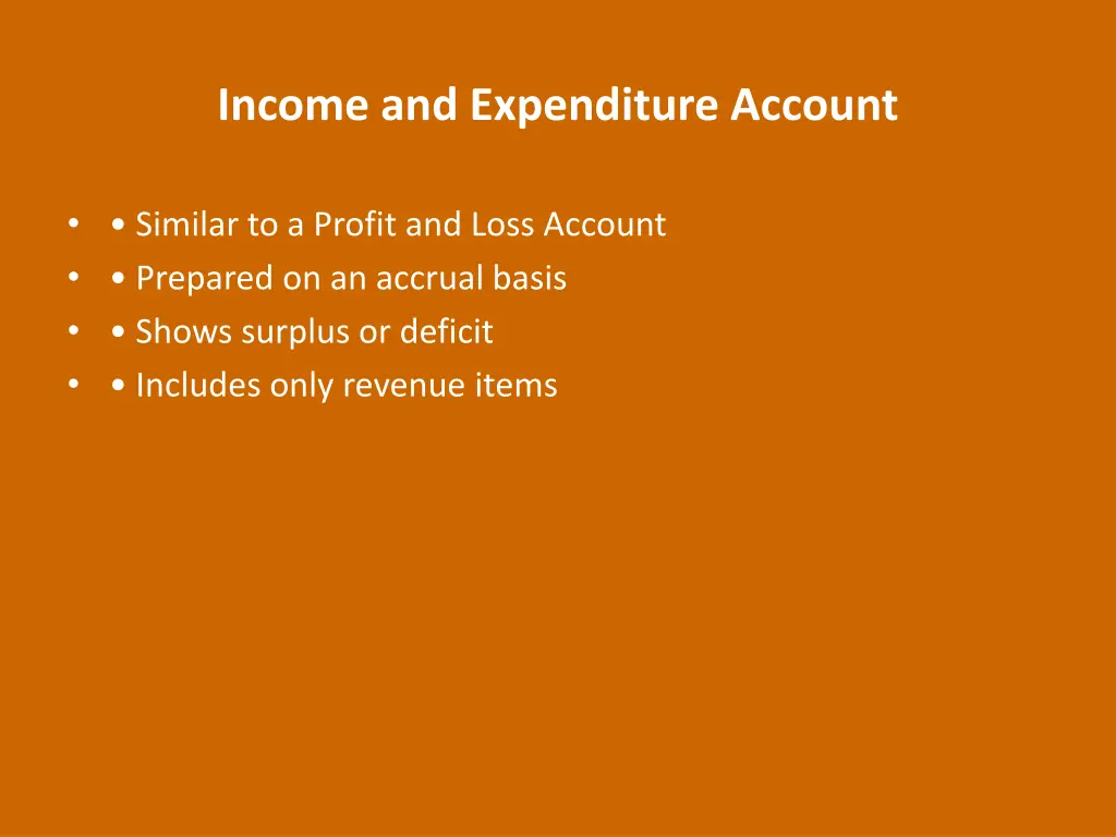 income and expenditure account