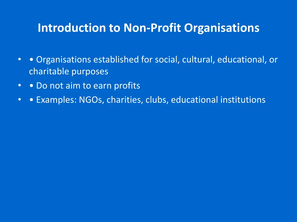 introduction to non profit organisations