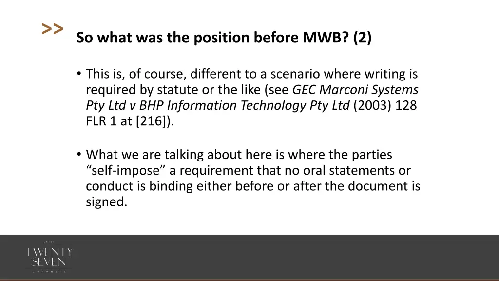 so what was the position before mwb 2