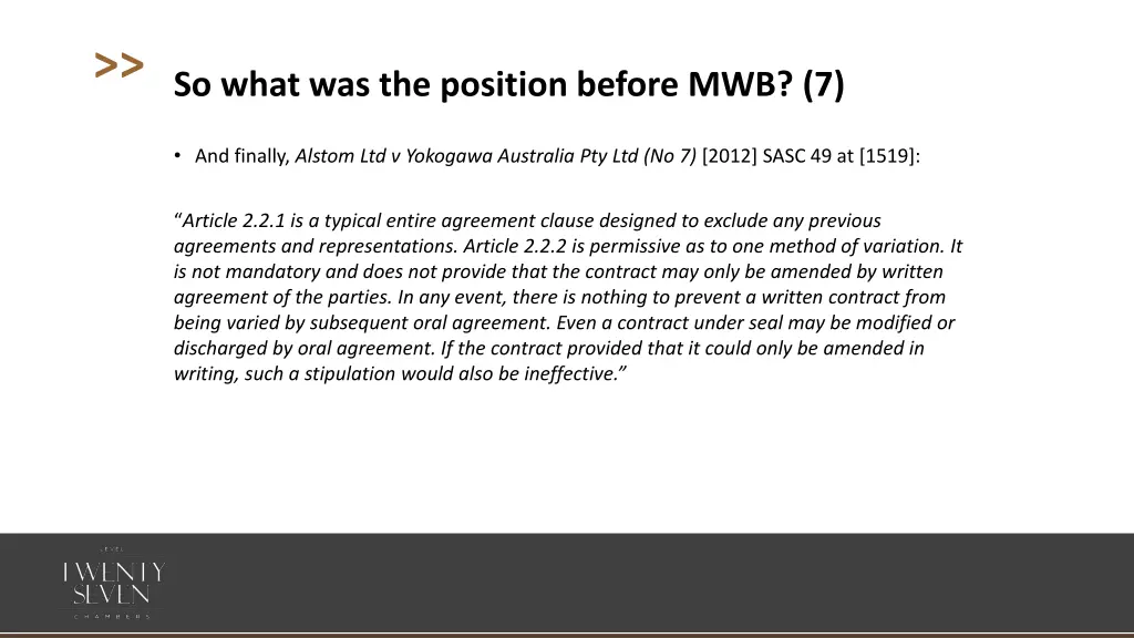 so what was the position before mwb 7
