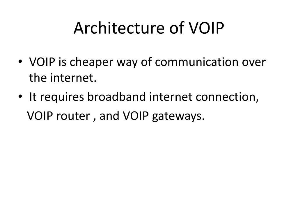 architecture of voip