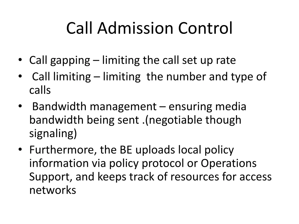 call admission control