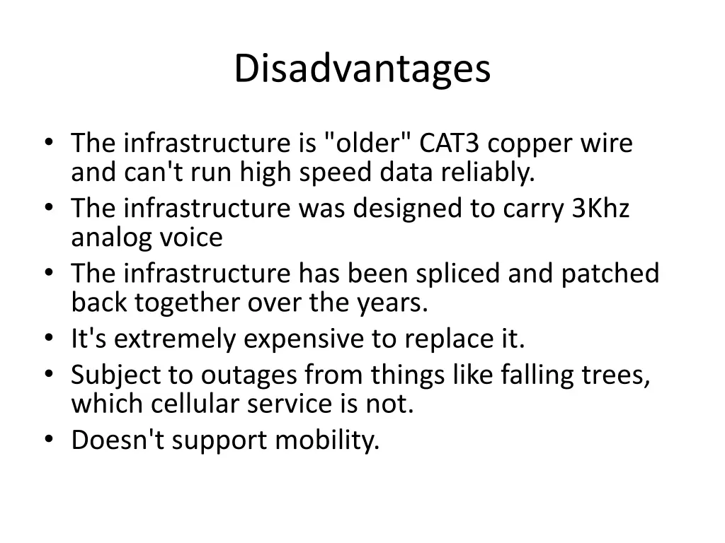disadvantages