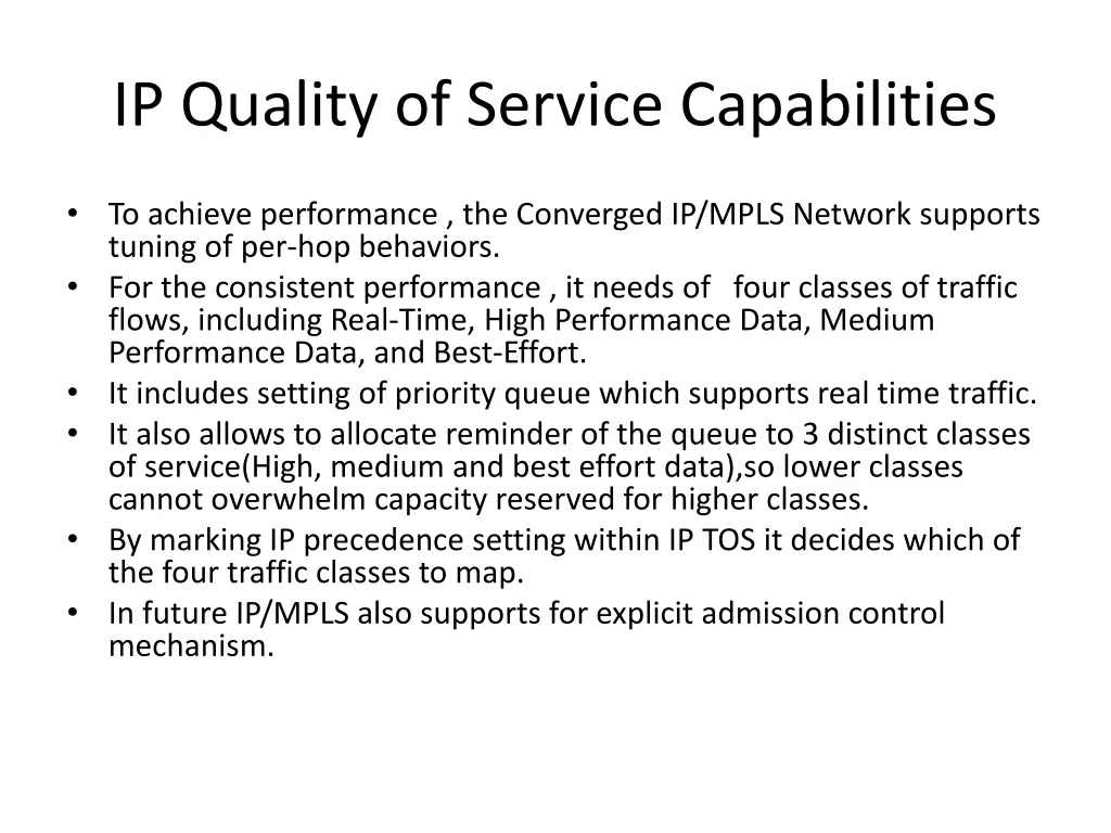ip quality of service capabilities