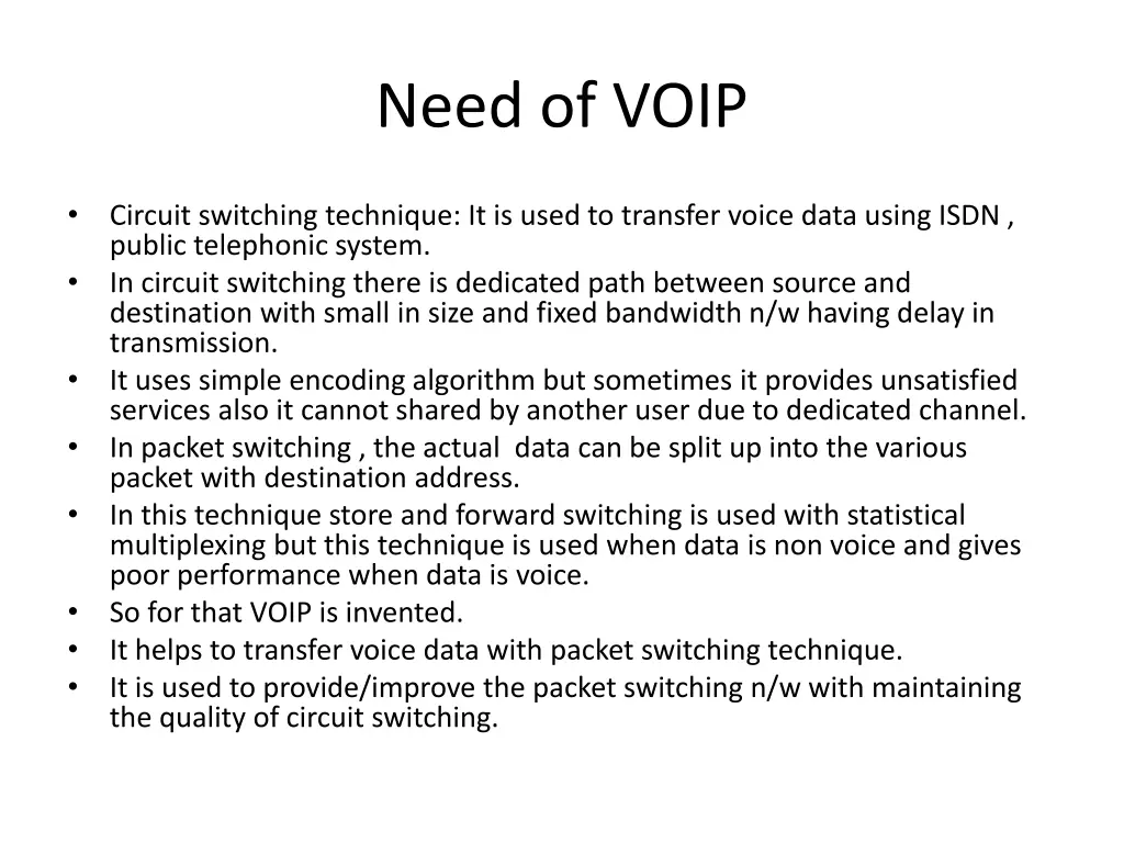 need of voip