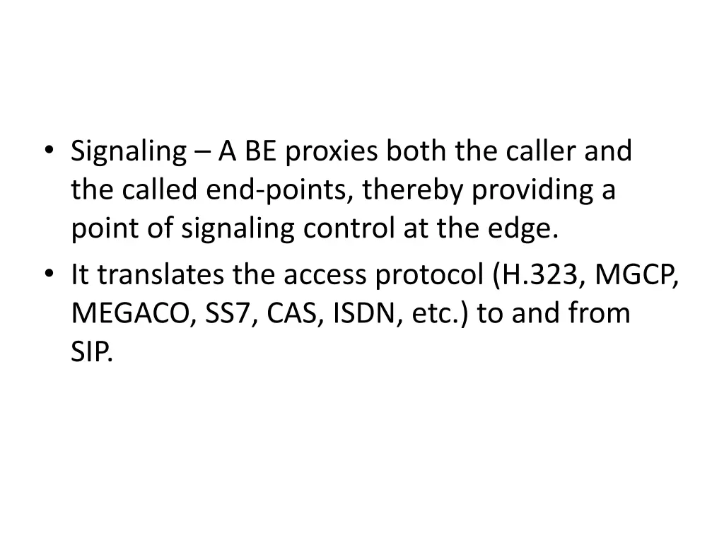 signaling a be proxies both the caller