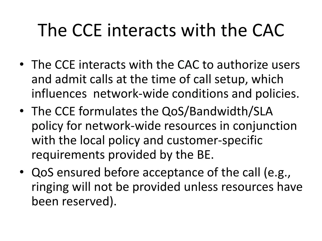 the cce interacts with the cac