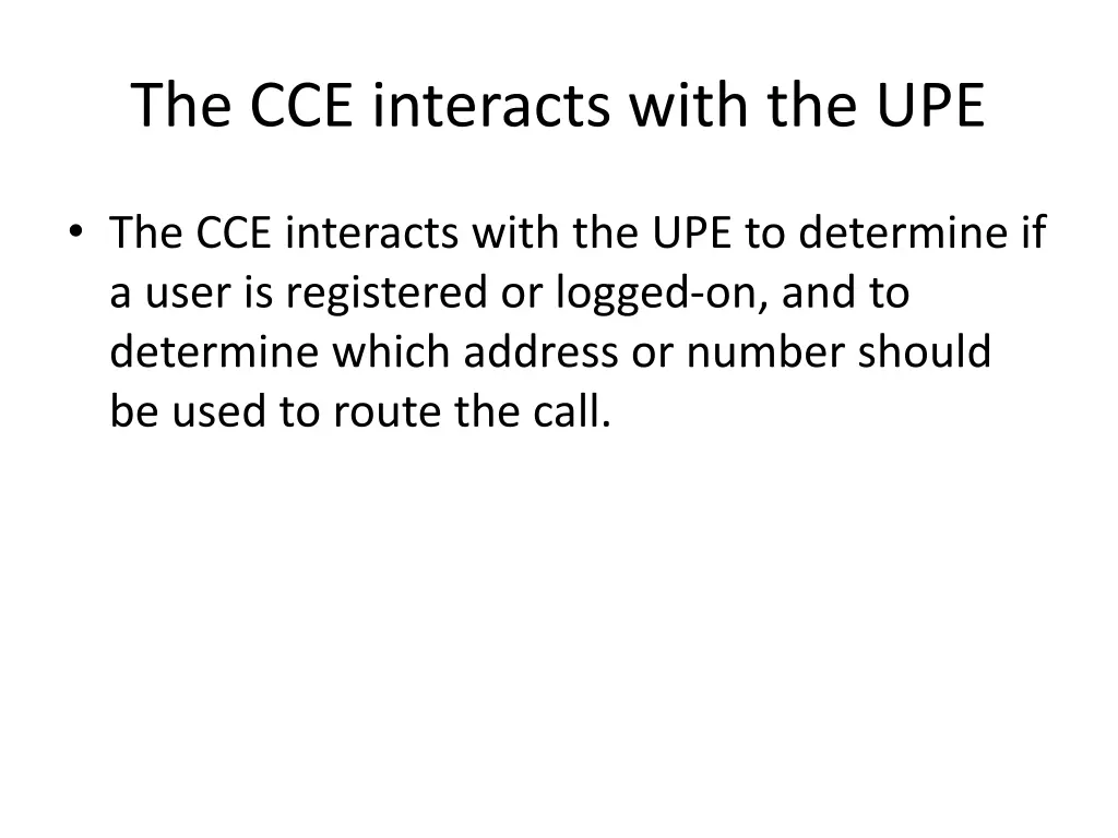 the cce interacts with the upe