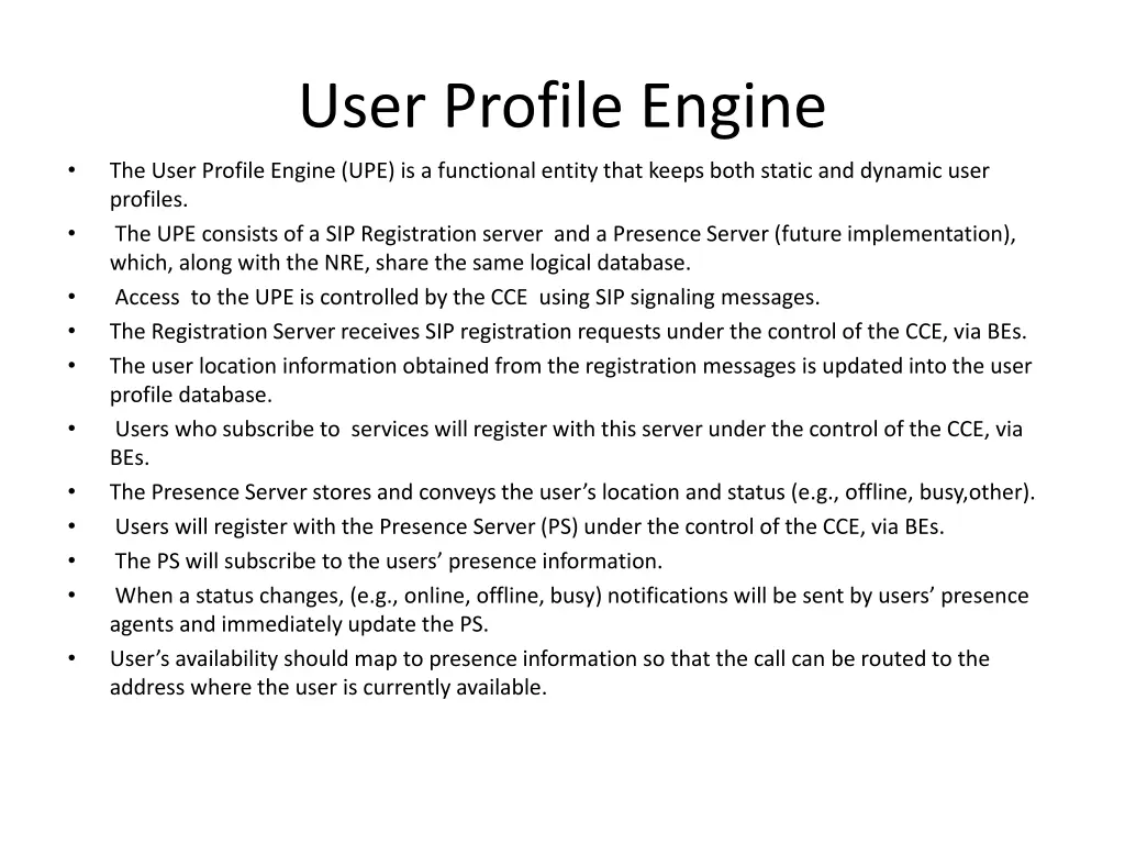 user profile engine