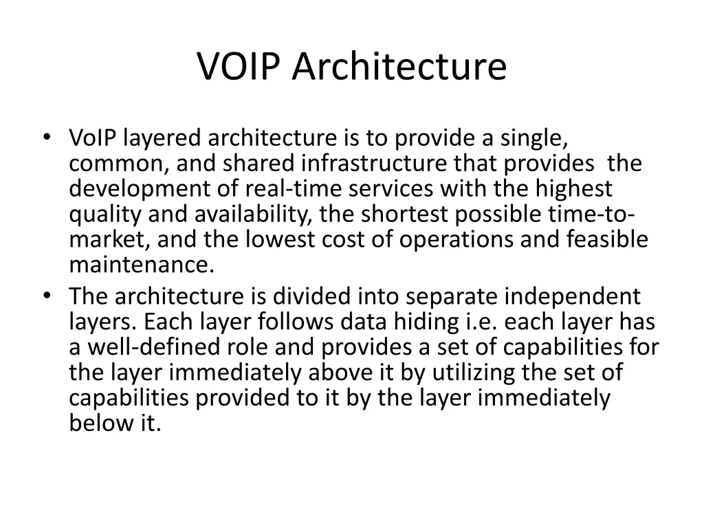 voip architecture