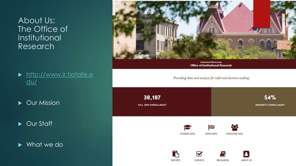 about us the office of institutional research