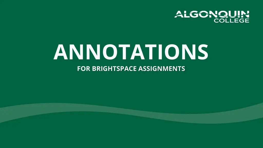 annotations for brightspace assignments