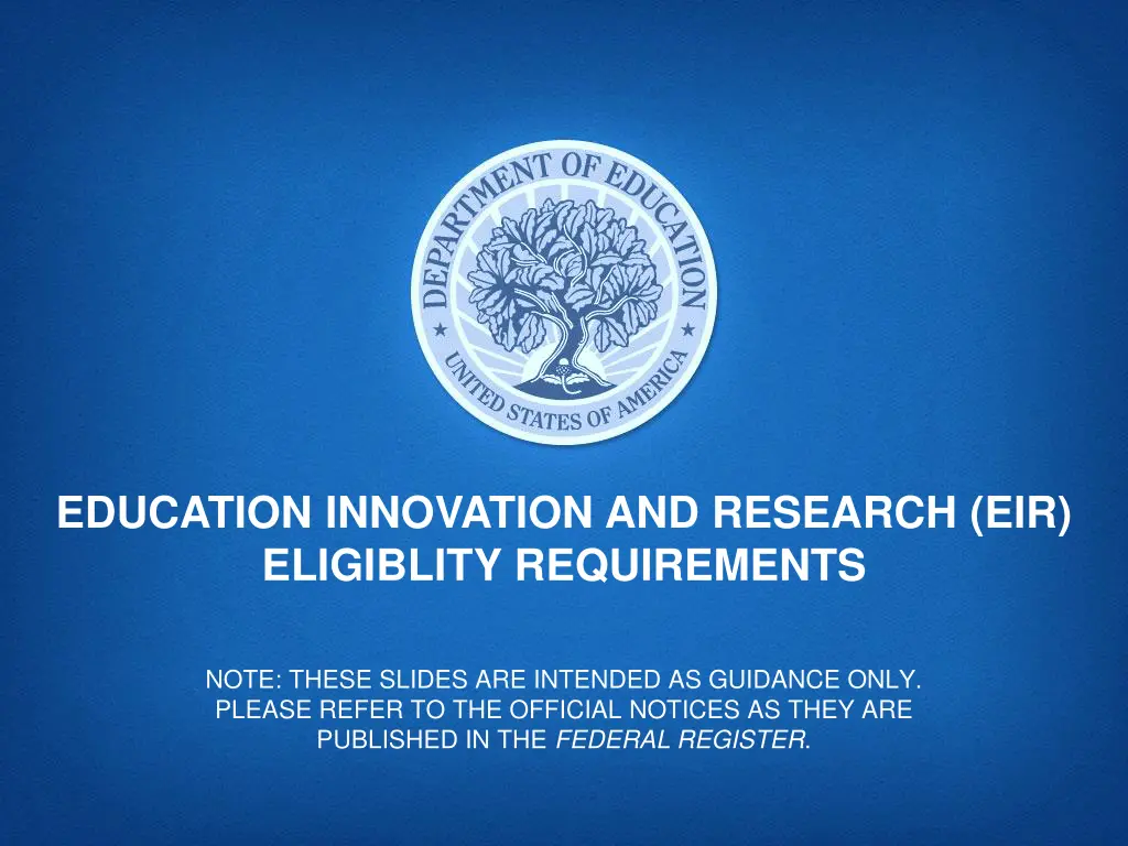 education innovation and research eir eligiblity