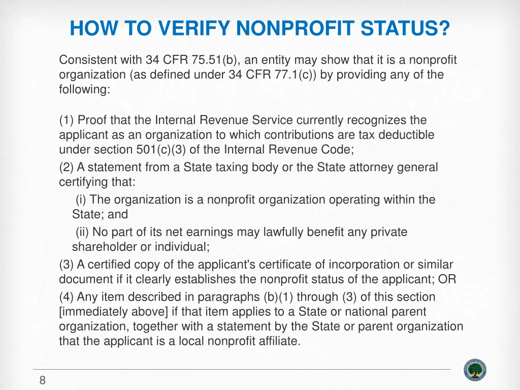 how to verify nonprofit status